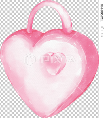 Pink heart shaped handbag with smaller heart detail png watercolor Pink heart shaped handbag with smaller heart detail png watercolor 138566440