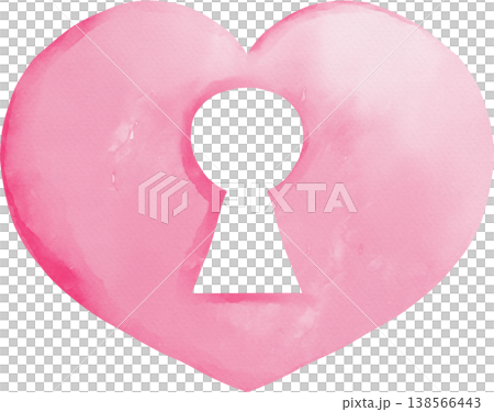 Pink watercolor heart with a keyhole shape cut out png love romance emotion Pink watercolor heart with a keyhole shape cut out png love romance emotion 138566443