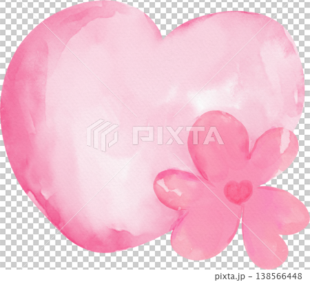 Pink watercolor heart shape with flower petals png romance love beauty Pink watercolor heart shape with flower petals png romance love beauty 138566448