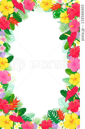 トロピカルな植物の透過フレーム4_縦 138566805