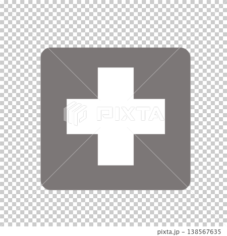 病院や応急処置を示す医療シンボルマーク(グレー) 138567635