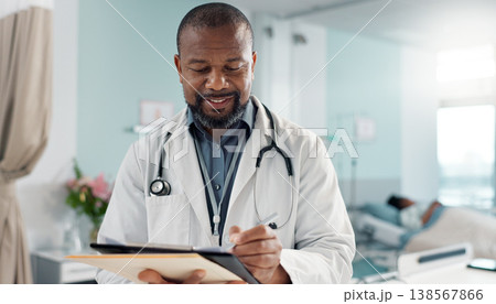 Career, black man and doctor with a tablet, connection and website information with research, digital app or network. African person, worker or medical professional with tech, healthcare or internet Career, black man and doctor with a tablet, connection and website information with research, digital app or network. African person, worker or medical professional with tech, healthcare or internet 138567866