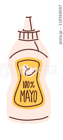 Mayo Bottle Squeeze Container Doodle Style Mayo Bottle Squeeze Container Doodle Style 138568097