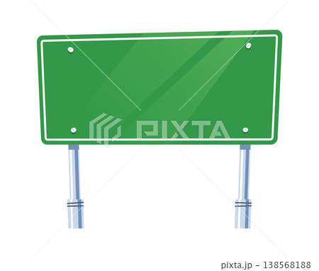 Road Signboard Empty Template Cartoon 138568188