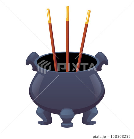 Aroma sticks incense vector flat icon, smoking burning aroma stick in the pot stand, aromatherapy and meditation Aroma sticks incense vector flat icon, smoking burning aroma stick in the pot stand, aromatherapy and meditation 138568253