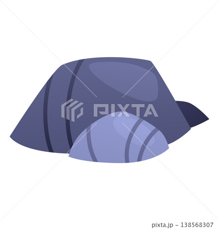 Stone rock flat vector icon, cobblestone and debris of the mountain, granite stone block, vector grey boulder isolated 138568307