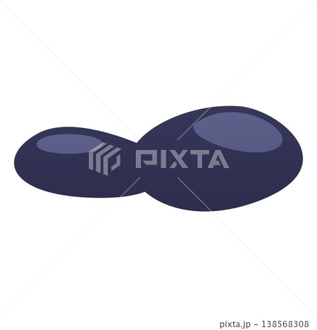 Cobblestone flat icon, stone rocks round shape, debris smooth surface, granite stone block, vector grey boulder isolated 138568308