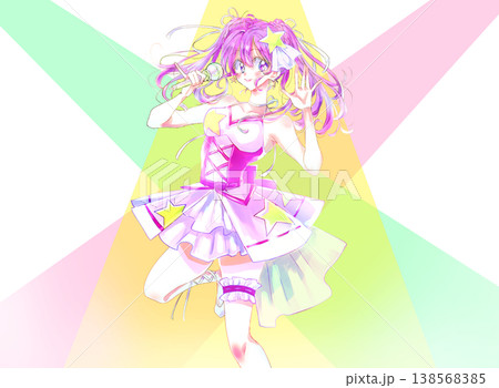 歌って踊るアイドル　ピンク髪　ライト 138568385