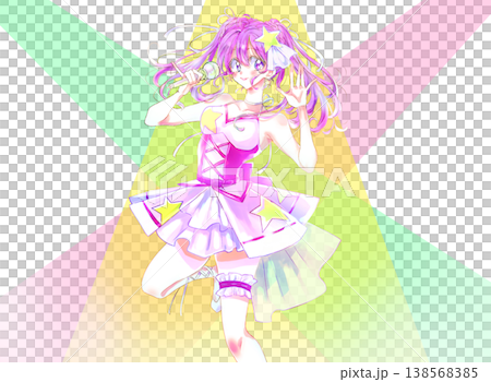 歌って踊るアイドル　ピンク髪　ライト 138568385