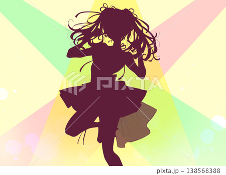 歌って踊るアイドル　ライト　シルエット 138568388