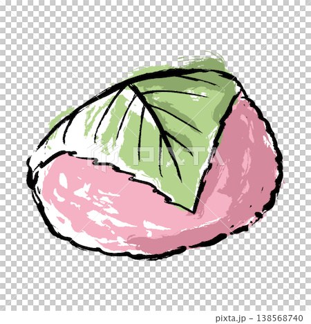 手描きの桜餅のイラスト 138568740