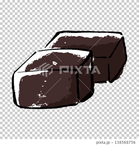Hand-drawn illustration of yokan (sweet bean jelly) Hand-drawn illustration of yokan (sweet bean jelly) 138568756