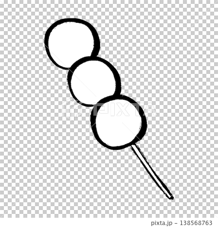 串に刺さっただんごの手描きイラスト 138568763