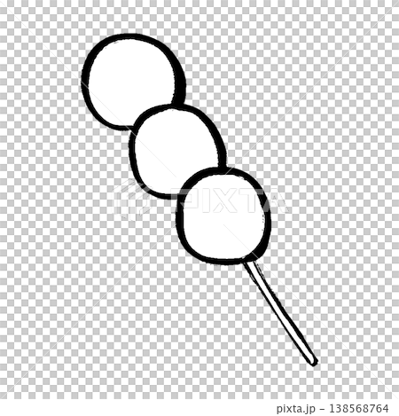 串に刺さっただんごの手描きイラスト 138568764
