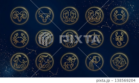 12星座 アイコンセット図 138569204