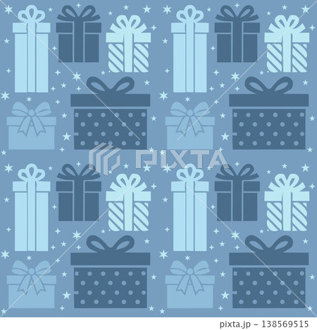 Gift Boxes Pattern on Dark Blue 138569515