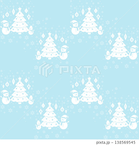Light Winter Tree and Snowman Pattern Light Winter Tree and Snowman Pattern 138569545