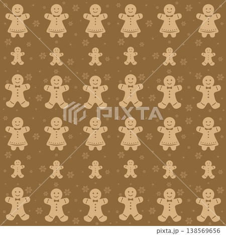 Gingerbread Cookies Seamless Pattern 138569656