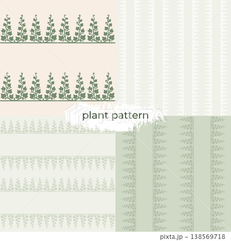 Elegant Plant Border Seamless Patterns Boho Neutral Collection Elegant Plant Border Seamless Patterns Boho Neutral Collection 138569718