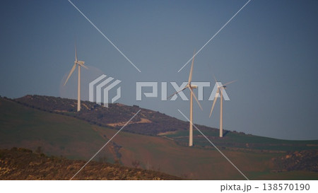 Wind turbines on hills, Andalusia Spain Wind turbines on hills, Andalusia Spain 138570190