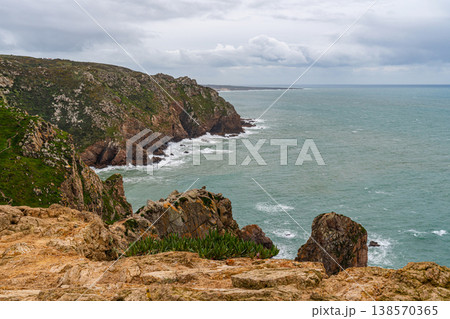 Cabo da Roca cliff over Atlantic ocean Portugal Cabo da Roca cliff over Atlantic ocean Portugal 138570365