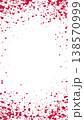 Sprinkled hearts valentine template. Red hearts scattered on white background. Festive sprinkled hearts vector illustration. 138570999
