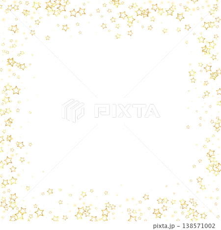Starry night fairy tale background. Cute sparkling twinkles, christmas spirit in the air. Festive stars vector illustration on white background. 138571002