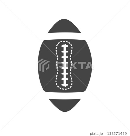 American Football Ball Vector Icon, Simple Rugby Ball Vector. 138571459