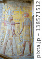 Hieroglyphs, drawings in the tomb of Merenptah KV8 in the Valley of the Kings. Luxor. Egypt. 138571512