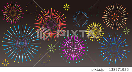 打ち上げ花火の背景イラスト 打ち上げ花火の背景イラスト 138571926