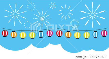 打ち上げ花火の背景イラスト 138571928