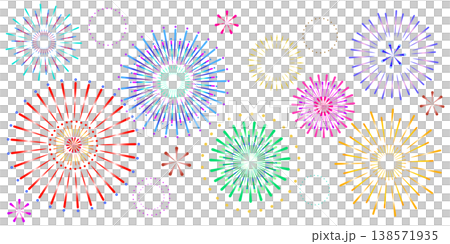 打ち上げ花火の背景イラスト 138571935