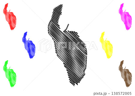 Goree island (Republic of Senegal) map vector illustration, scribble sketch Ile de Goree map 138572005