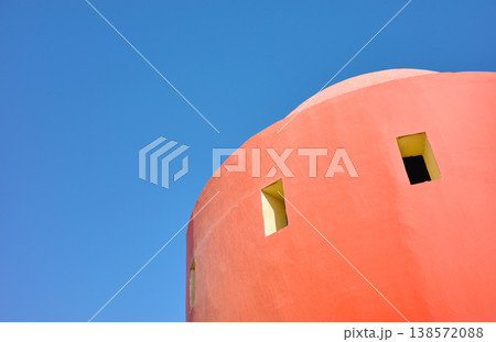 A red tower against a blue sky, Egypt. A red tower against a blue sky, Egypt. 138572088