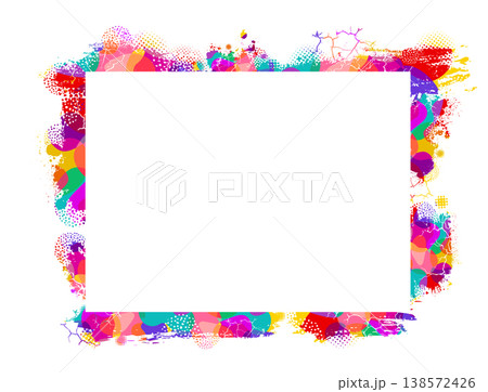 Frame of colored blots. Hand drawn. Not AI, vector illustration. Frame of colored blots. Hand drawn. Not AI, vector illustration. 138572426