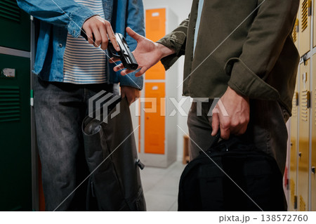 Agression and shooting in the high school. School gun violence concept. 138572760