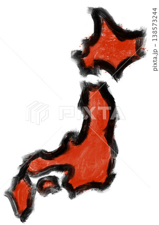 筆描き風の日本列島のイラスト 手描き風 背景透過PNG (バリエーション1) 筆描き風の日本列島のイラスト 手描き風 背景透過PNG (バリエーション1) 138573244