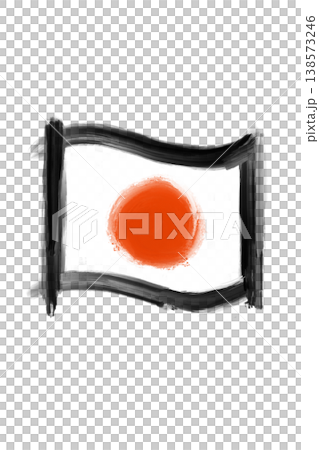 Hand-drawn style illustration of the Japanese flag, transparent PNG background. Hand-drawn style illustration of the Japanese flag, transparent PNG background. 138573246