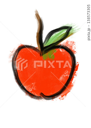 筆描き風りんごのイラスト 手描き風 背景透過PNG 筆描き風りんごのイラスト 手描き風 背景透過PNG 138573305