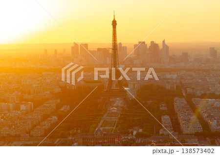 Eiffel Tower and Paris cityscape 138573402