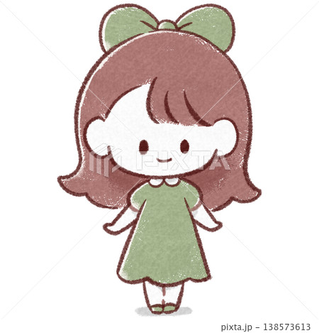 手描き女の子の立ちポーズ 138573613
