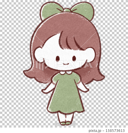 手描き女の子の立ちポーズ 138573613
