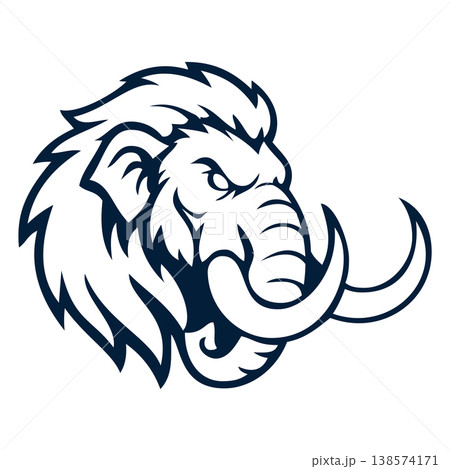 mammoth head mascot logo design vector 138574171