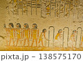 Tomb of Ramses V and Ramses VI, KV9 in the Valley of the Kings. Detail of Egyptian hieroglyphs. Luxor, Egypt 138575170