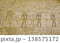 Hieroglyphs, drawings in the tomb of Merenptah KV8 in the Valley of the Kings. Luxor. Egypt. 138575172