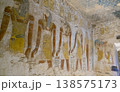 Hieroglyphs, drawings in the tomb of Merenptah KV8 in the Valley of the Kings. Luxor. Egypt. 138575173