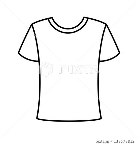 半袖ベーシックTシャツのカテゴリ線画アイコン 138575812