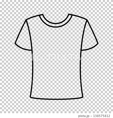 半袖ベーシックTシャツのカテゴリ線画アイコン 138575812