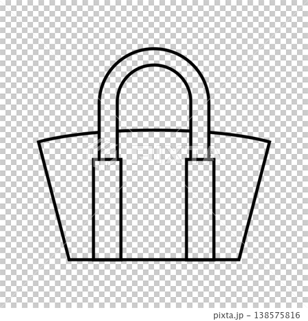 ランチバッグのシンプル線画アイコン ランチバッグのシンプル線画アイコン 138575816