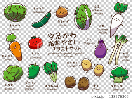 ゆるかわ指定野菜　カラー 138576303